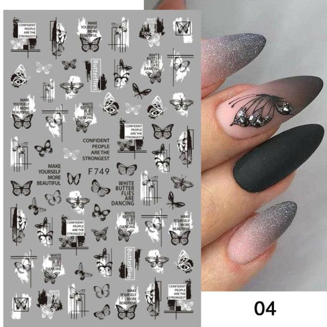 Elegant White Flower Lace Nail Art Stickers