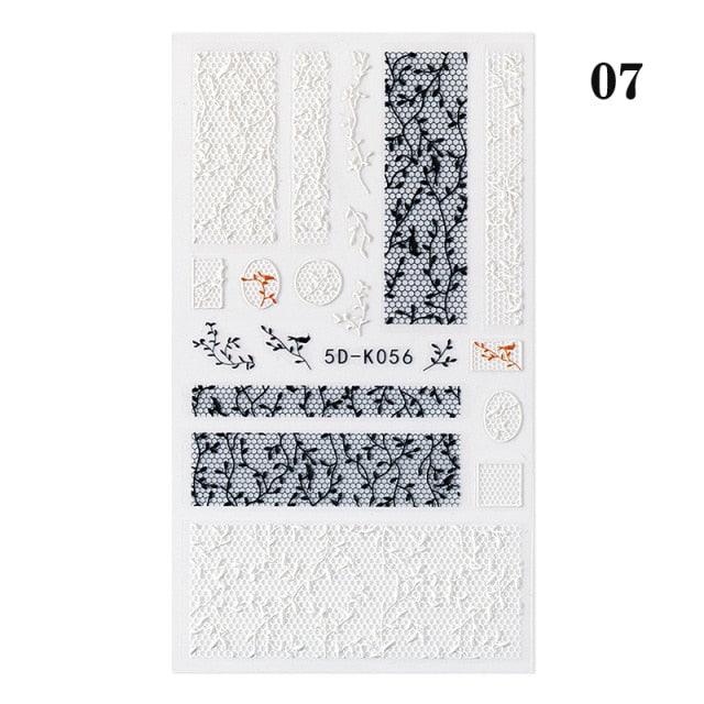 Elegant White Flower Lace Nail Art Stickers