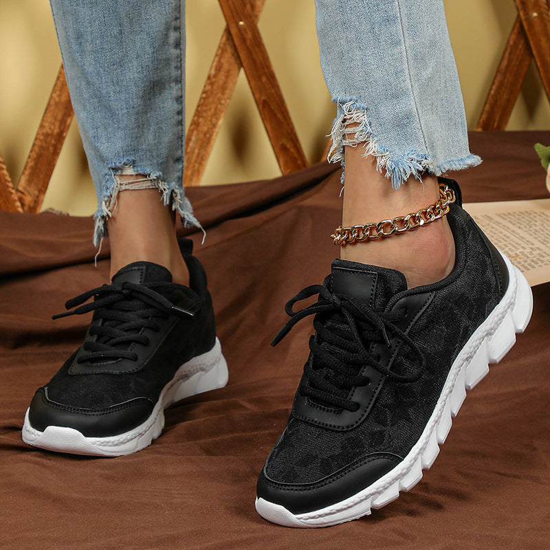 White shoes breathable lightweight casual sports women's shoes soft soled running shoes - Korvel