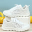 White shoes breathable lightweight casual sports women's shoes soft soled running shoes - Korvel