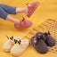 Cozy White Fuzzy Slippers with Antler Design for Women