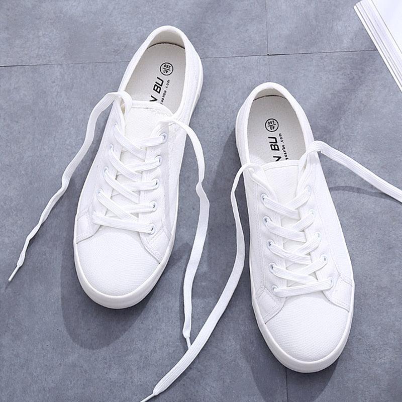Classic White Canvas Sneakers for Women