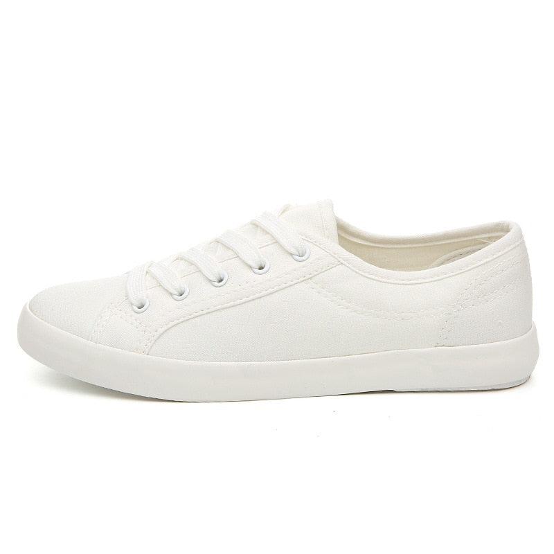 Classic White Canvas Sneakers for Women