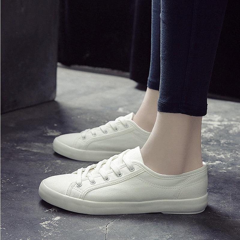 Classic White Canvas Sneakers for Women