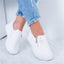 White Women's Crystal Sneakers - Casual Slip-On Espadrilles