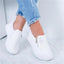 White Women's Crystal Sneakers - Casual Slip-On Espadrilles