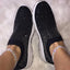 White Women's Crystal Sneakers - Casual Slip-On Espadrilles