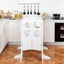 Folding Kids Kitchen Helper Step Stool - White