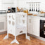 Folding Kids Kitchen Helper Step Stool - White