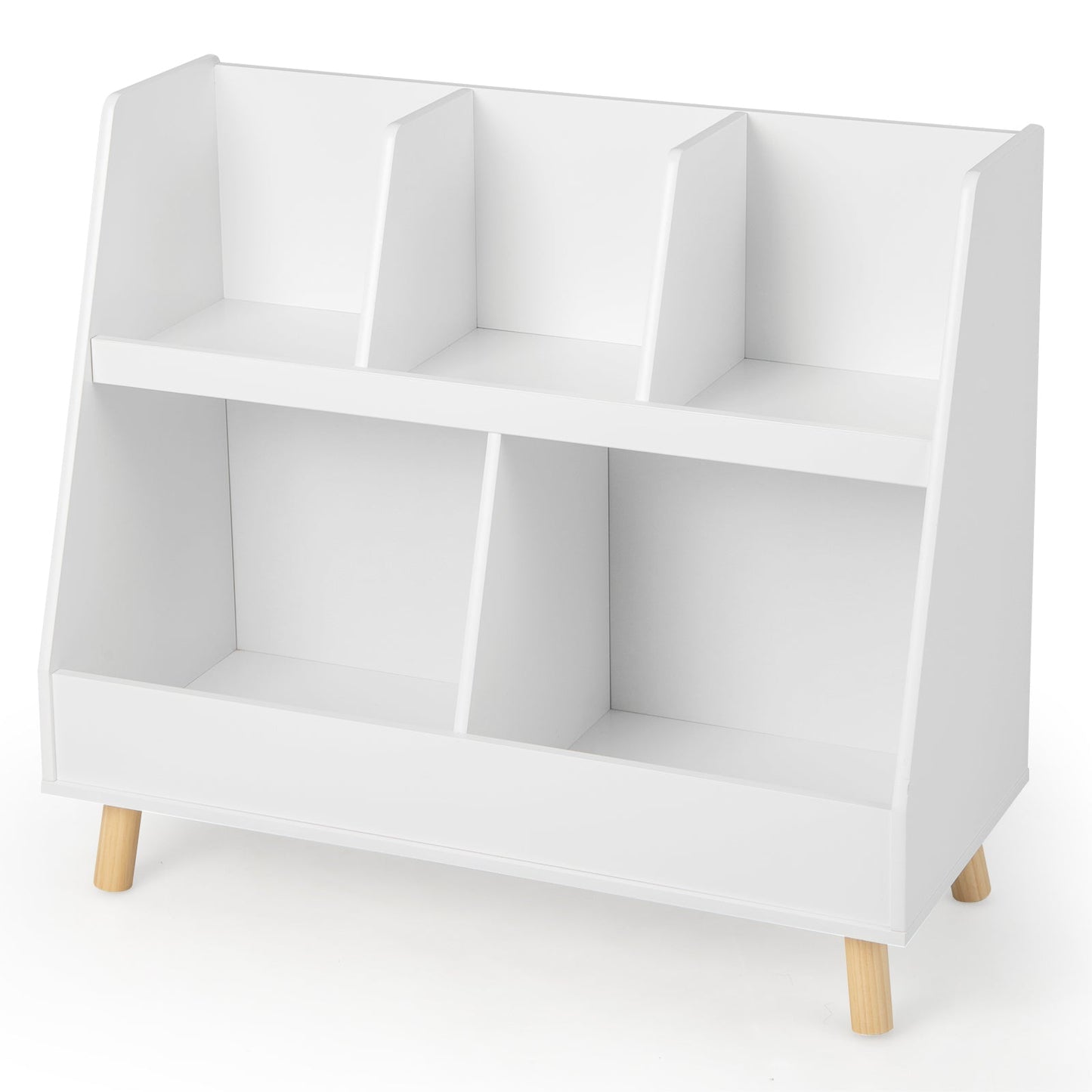 5-Cube Kids Bookshelf and Toy Organizer - White