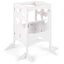 Folding Kids Kitchen Helper Step Stool - White