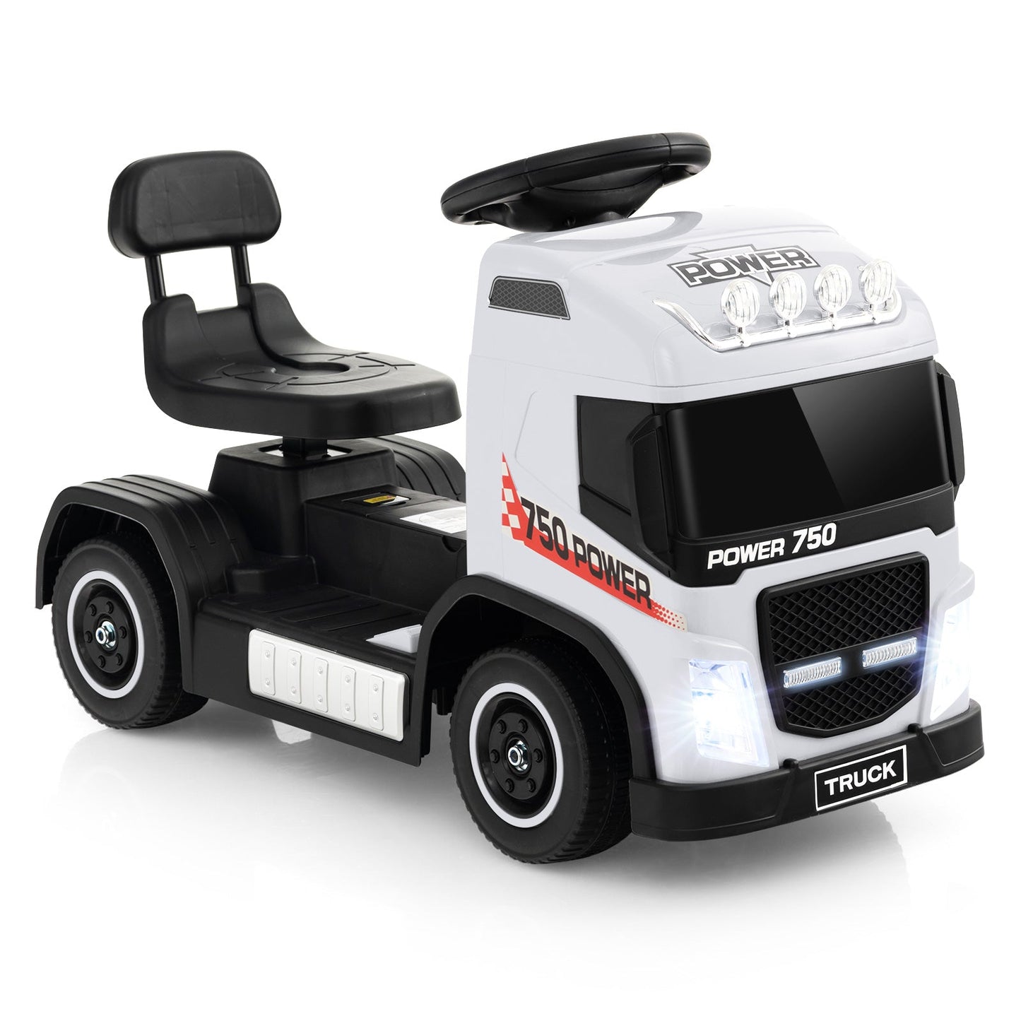 Camión eléctrico para niños de 6V con asiento ajustable - Blanco