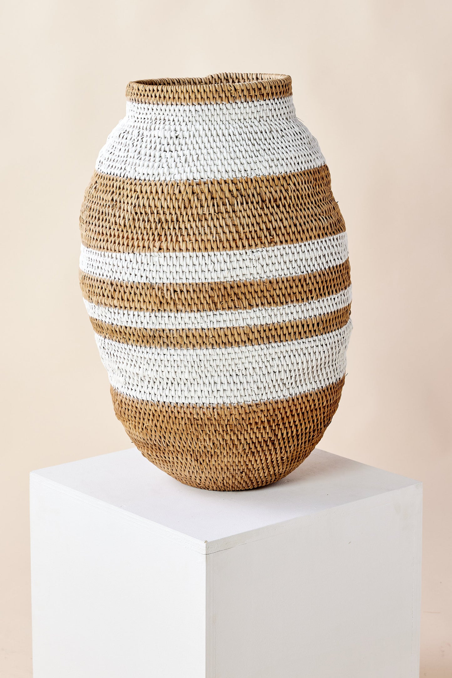 Panier Buhera Rayé Blanc