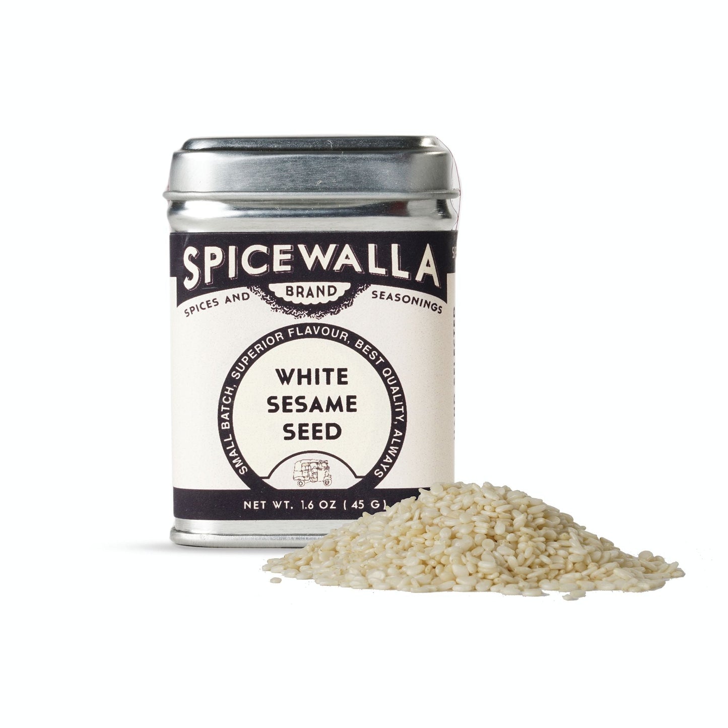 Premium White Sesame Seeds - 1.3 oz Tin - Korvel