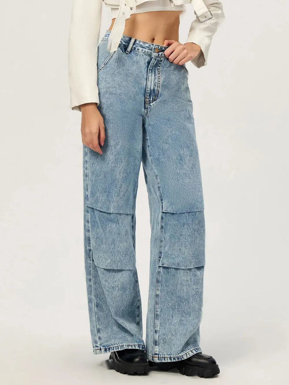 Jeans à jambes larges avec poches