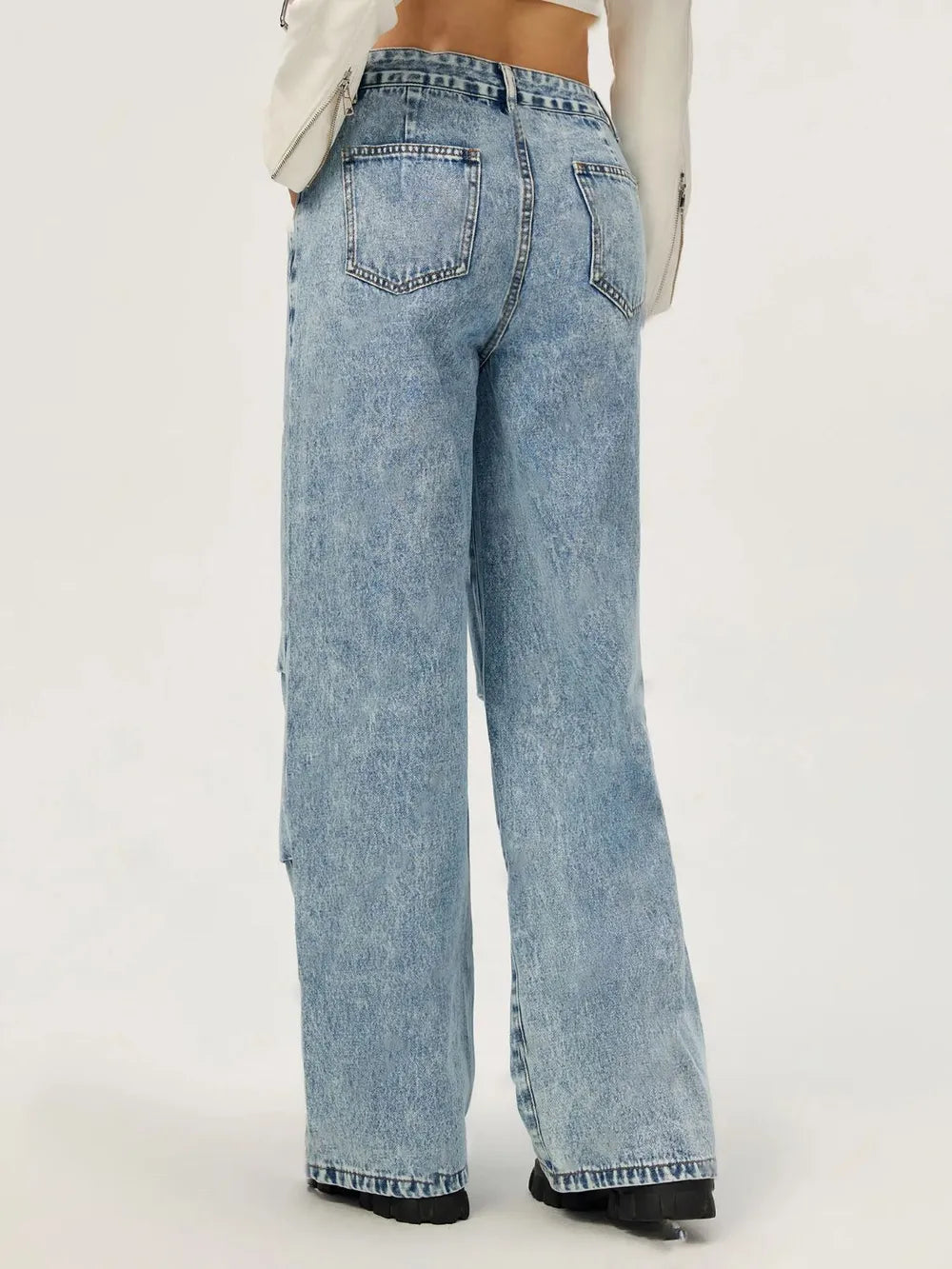 Jeans à jambes larges avec poches