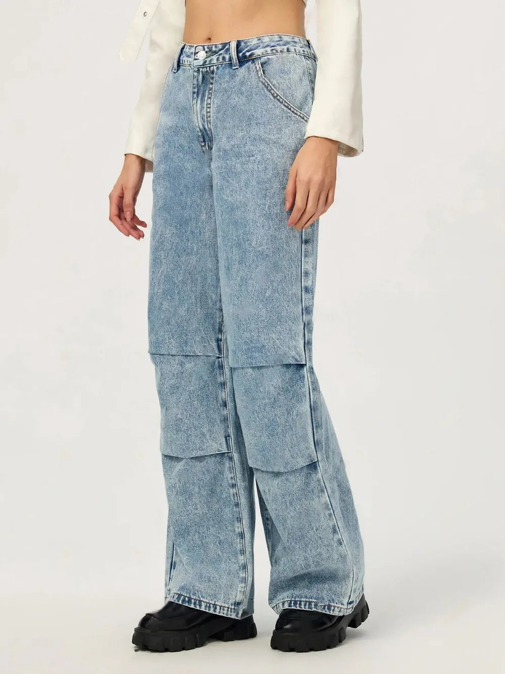 Jeans à jambes larges avec poches
