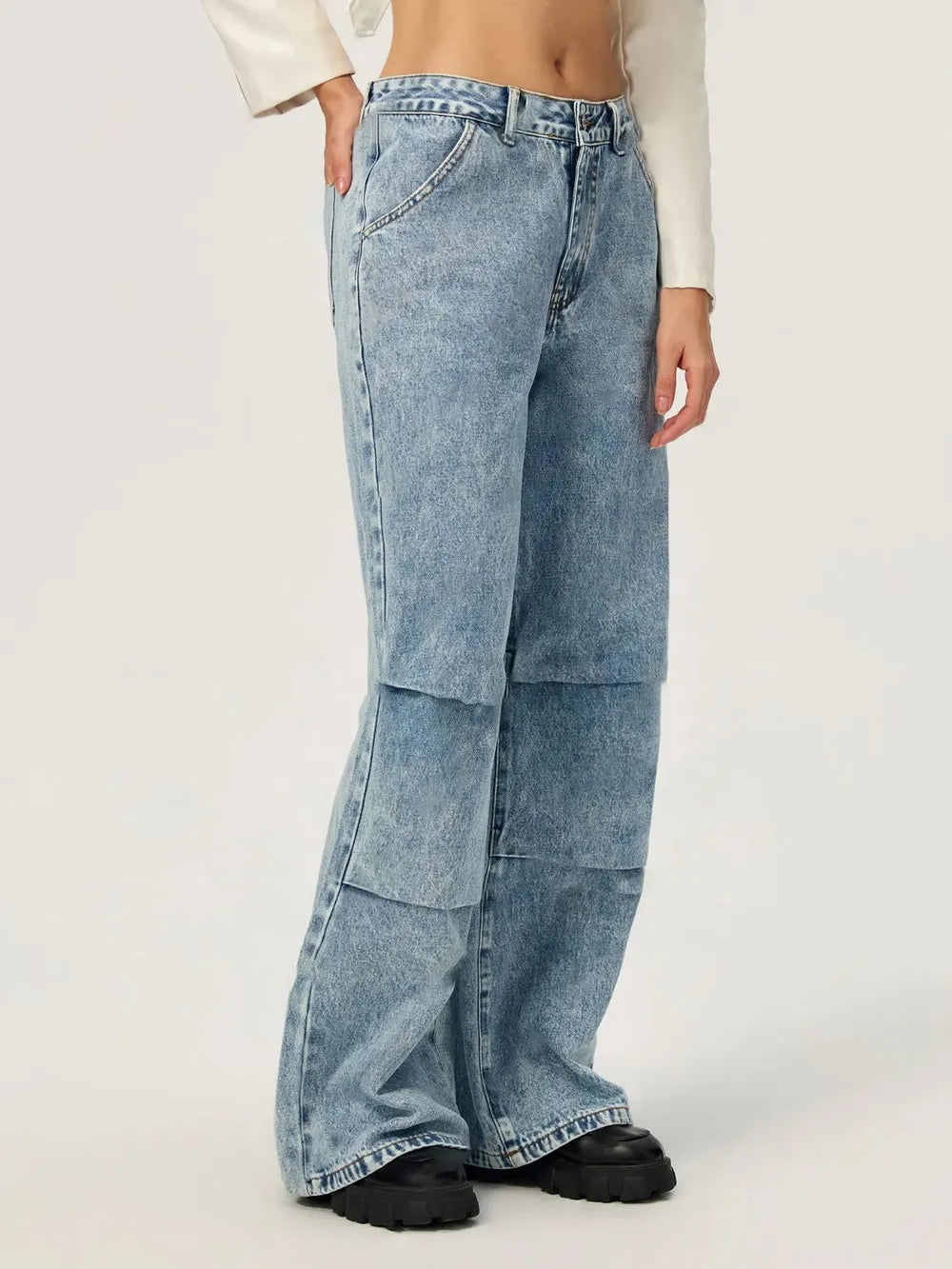 Jeans à jambes larges avec poches