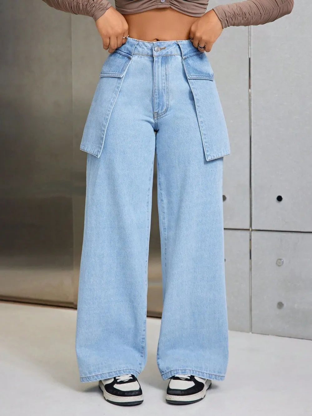 Wide Leg Jeans with Pockets - Korvel