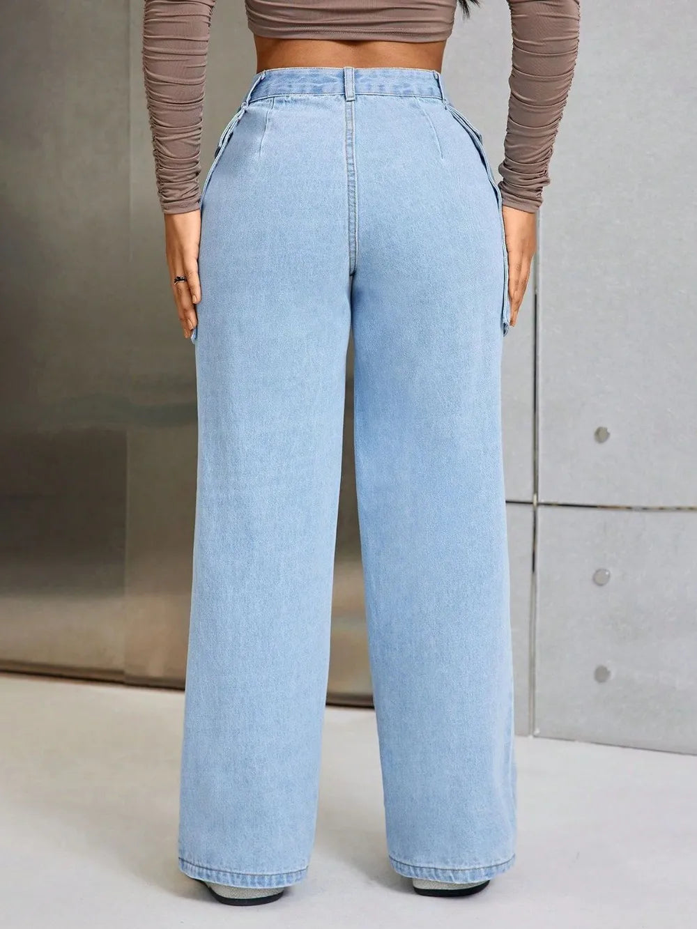 Wide Leg Jeans with Pockets - Korvel