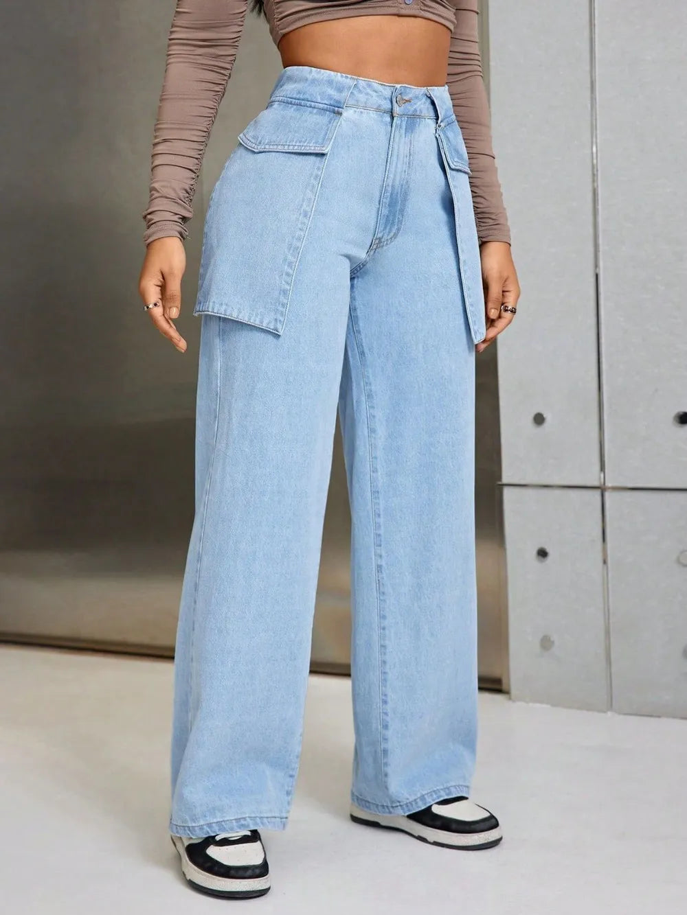 Wide Leg Jeans with Pockets - Korvel