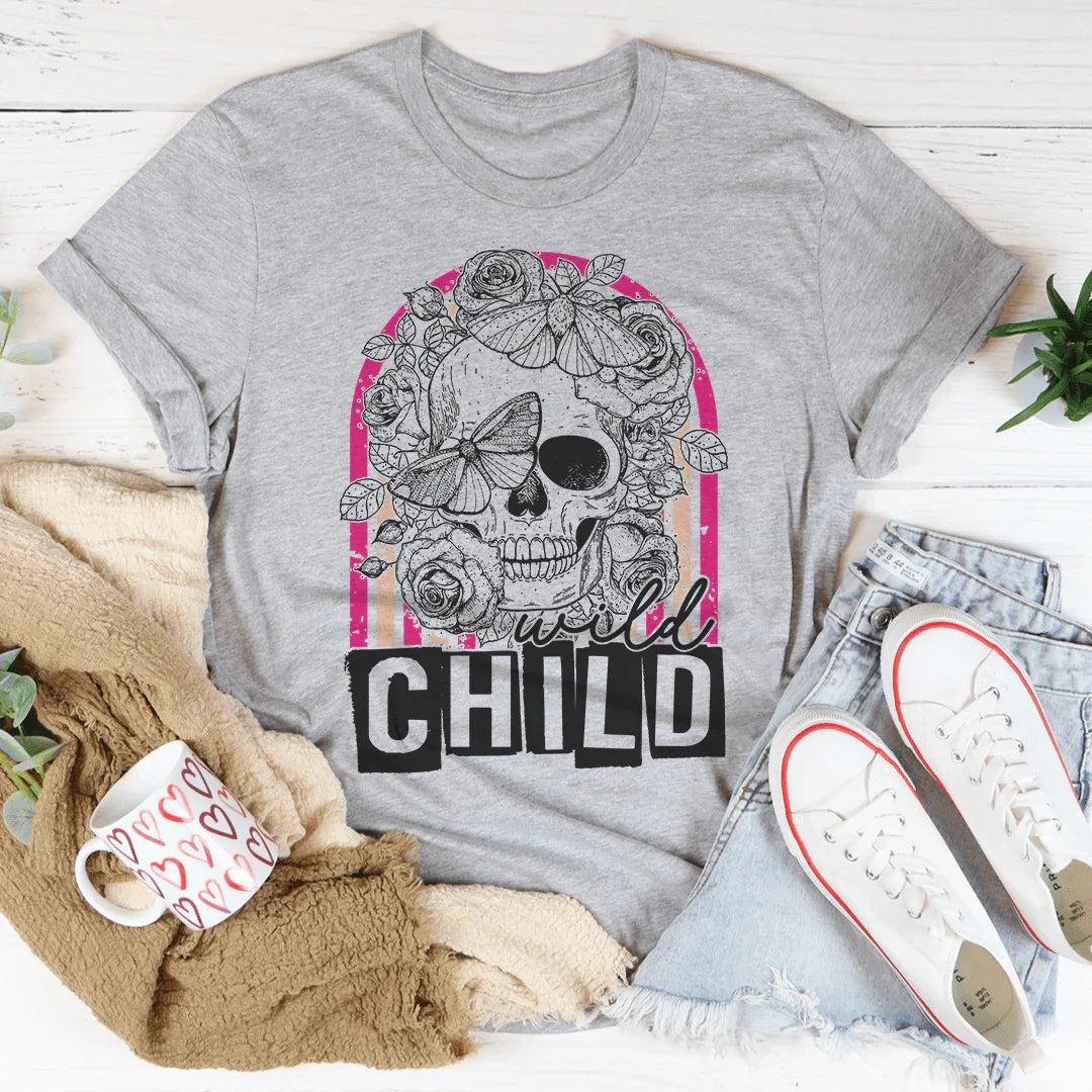 Camiseta de calavera de niño salvaje