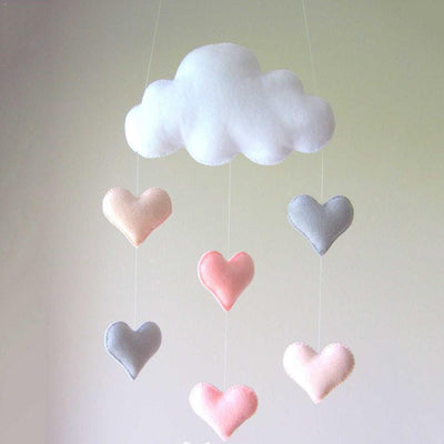 Handmade Cloud Felt Wind Chime - Creative Nursery Decor