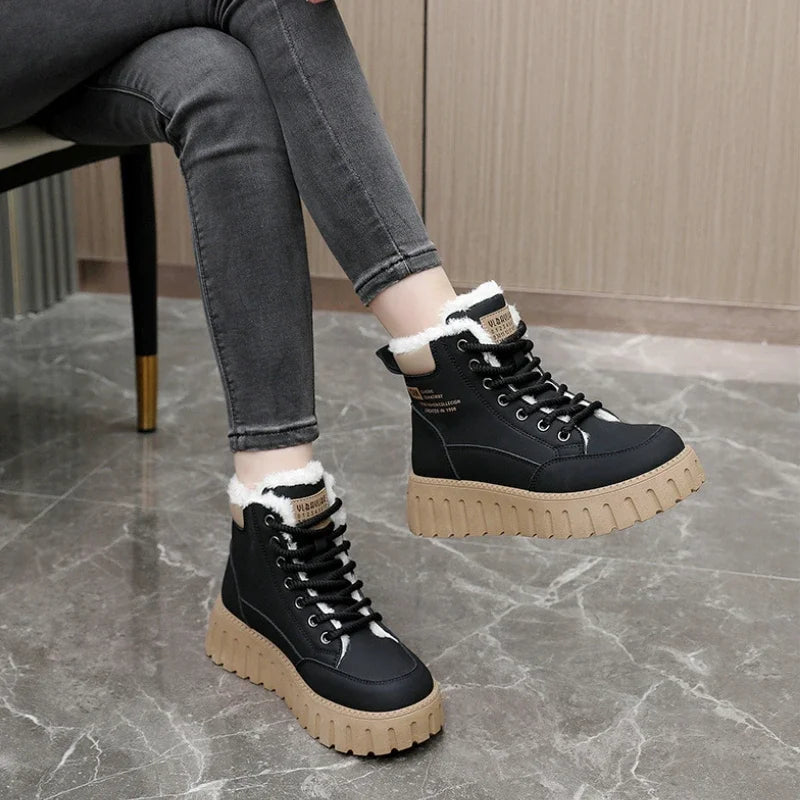 Winter Boots for Women Padded Shoes Fashion Designer Keep Warm Plus Plush Snow Boot Woman Fur Sneakers Skateboard Shoes Footwear - Korvel