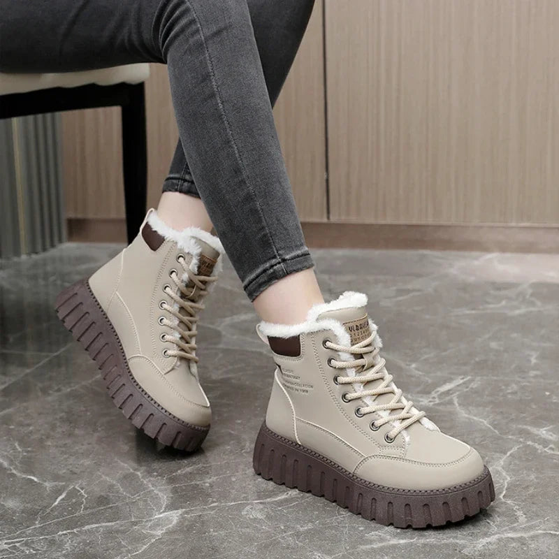 Winter Boots for Women Padded Shoes Fashion Designer Keep Warm Plus Plush Snow Boot Woman Fur Sneakers Skateboard Shoes Footwear - Korvel