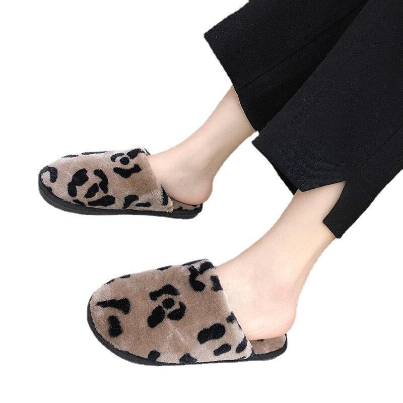 Chaussons Léopard d'Hiver Élégants pour un Confort Ultime