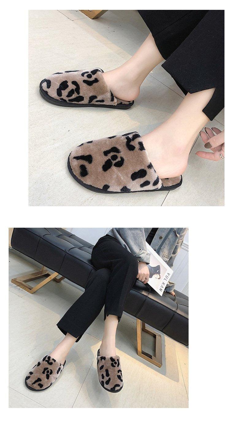 Chaussons Léopard d'Hiver Élégants pour un Confort Ultime
