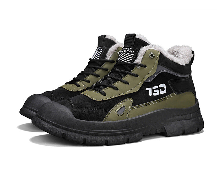 Winter fleece warm Martin boots men's casual sports versatile Korean version anti cold snow boots - Korvel
