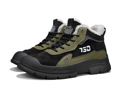 Winter fleece warm Martin boots men's casual sports versatile Korean version anti cold snow boots - Korvel