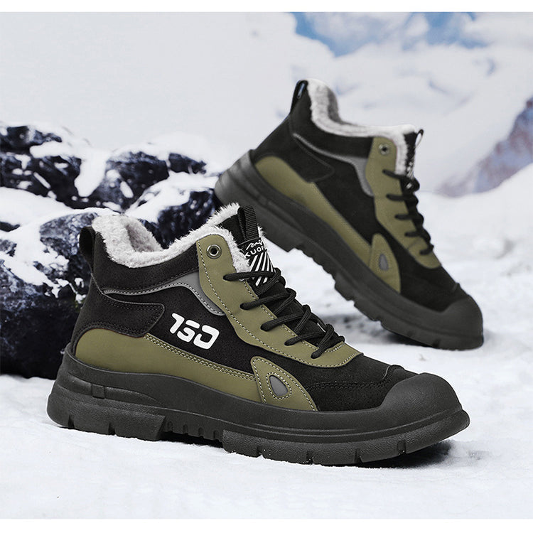 Winter fleece warm Martin boots men's casual sports versatile Korean version anti cold snow boots - Korvel