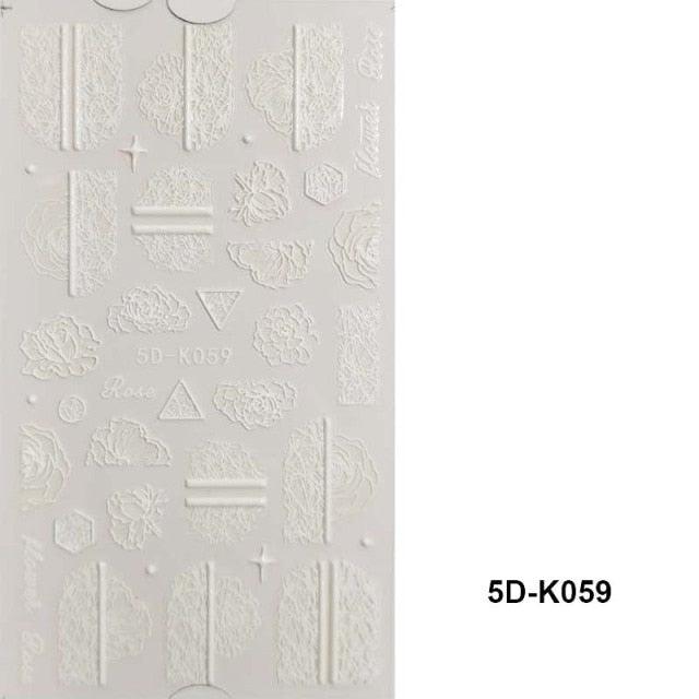 Calcomanías de Uñas 5D de Suéter de Punto de Invierno - Diseños Elegantes