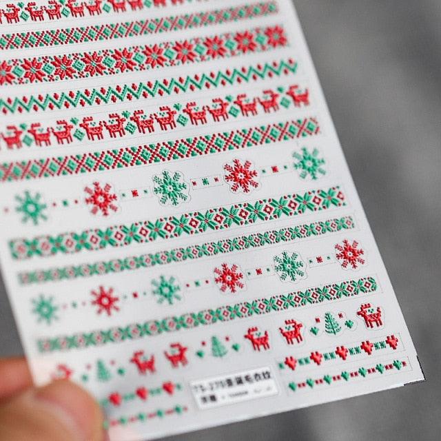 Calcomanías de Uñas 5D de Suéter de Punto de Invierno - Diseños Elegantes