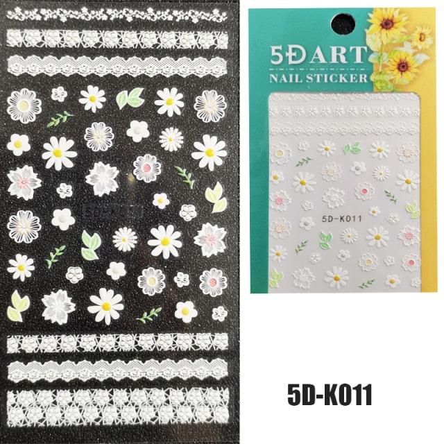 Calcomanías de Uñas 5D de Suéter de Punto de Invierno - Diseños Elegantes