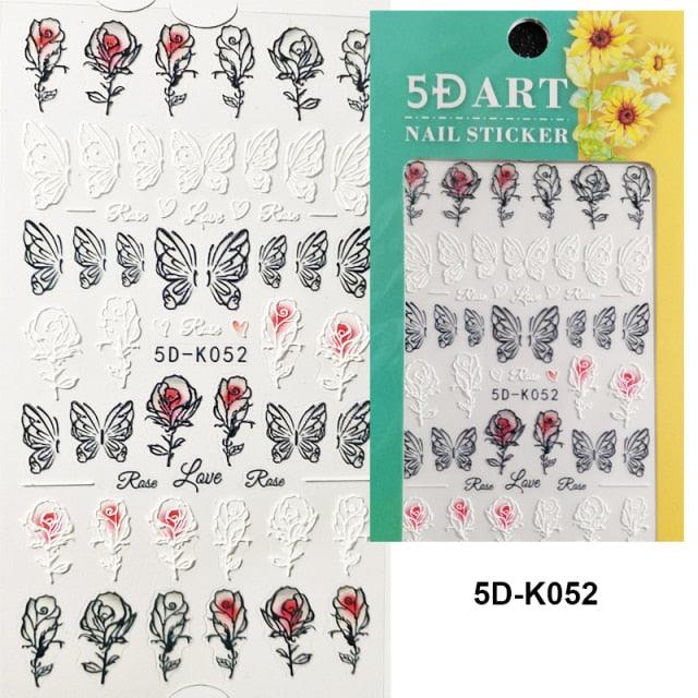 Calcomanías de Uñas 5D de Suéter de Punto de Invierno - Diseños Elegantes