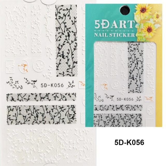 Calcomanías de Uñas 5D de Suéter de Punto de Invierno - Diseños Elegantes