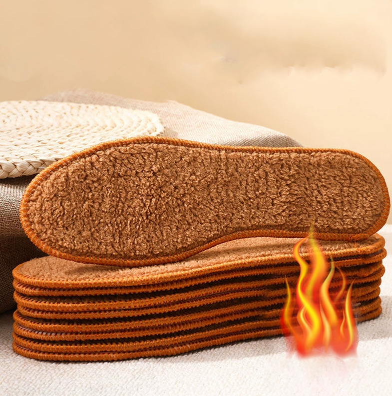 Winter men's and women's alpaca insoles winter plus velvet thick warm cotton insoles snow boots sports insoles - Korvel