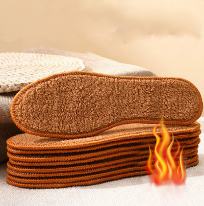 Winter men's and women's alpaca insoles winter plus velvet thick warm cotton insoles snow boots sports insoles - Korvel