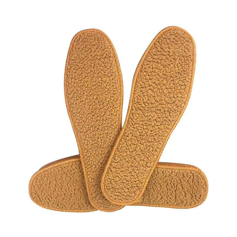 Winter men's and women's alpaca insoles winter plus velvet thick warm cotton insoles snow boots sports insoles - Korvel