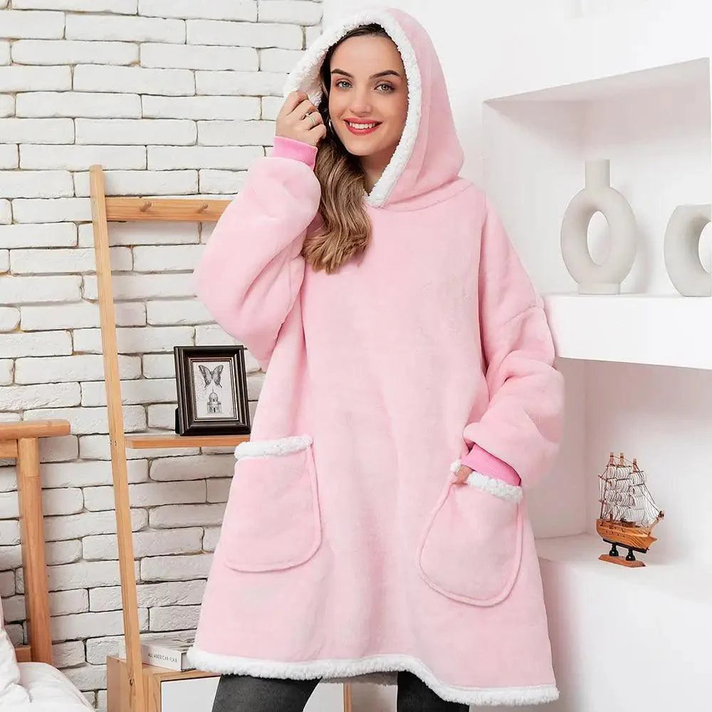 Sudadera con Capucha de Manta Grande y Acogedora para Mujeres