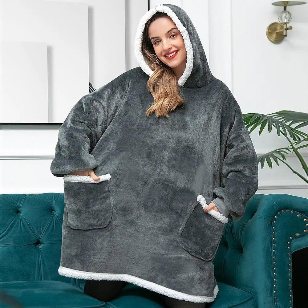 Sudadera con Capucha de Manta Grande y Acogedora para Mujeres