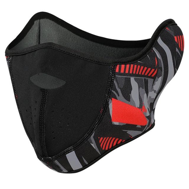 Cagoule thermique d'hiver - Masque demi-visage en polaire et chauffe-nuque