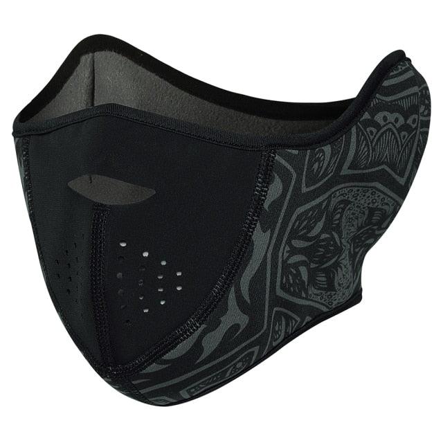Cagoule thermique d'hiver - Masque demi-visage en polaire et chauffe-nuque