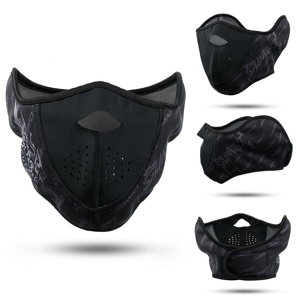 Cagoule thermique d'hiver - Masque demi-visage en polaire et chauffe-nuque