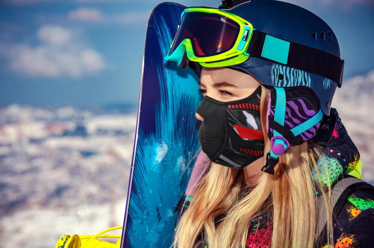 Cagoule thermique d'hiver - Masque demi-visage en polaire et chauffe-nuque