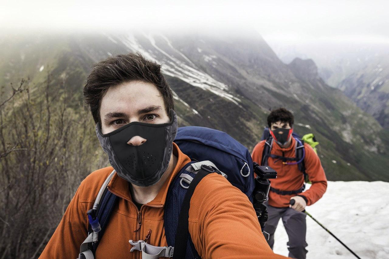 Cagoule thermique d'hiver - Masque demi-visage en polaire et chauffe-nuque
