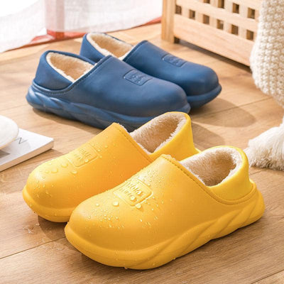 Zapatillas de felpa impermeables y acogedoras para invierno para mujeres